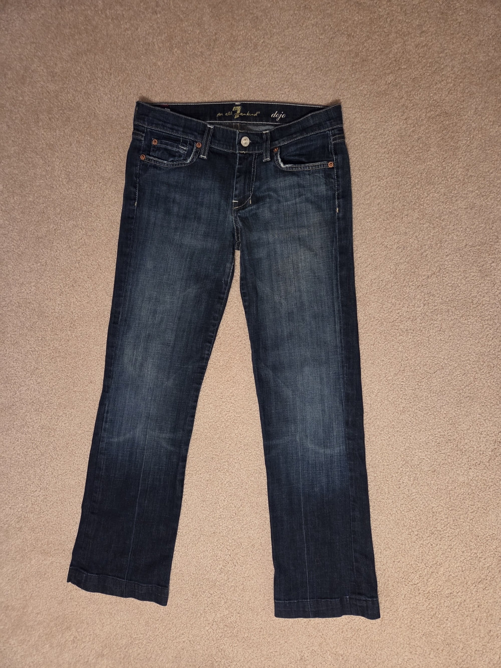 7 For All Mankind Women's Dark Blue Boot Cut Jeans